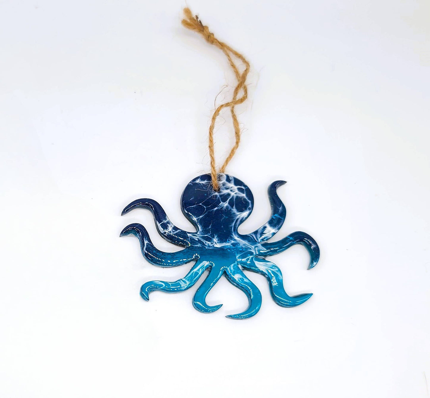 Octopus Ornament - Handmade Resin & Wood Ornament