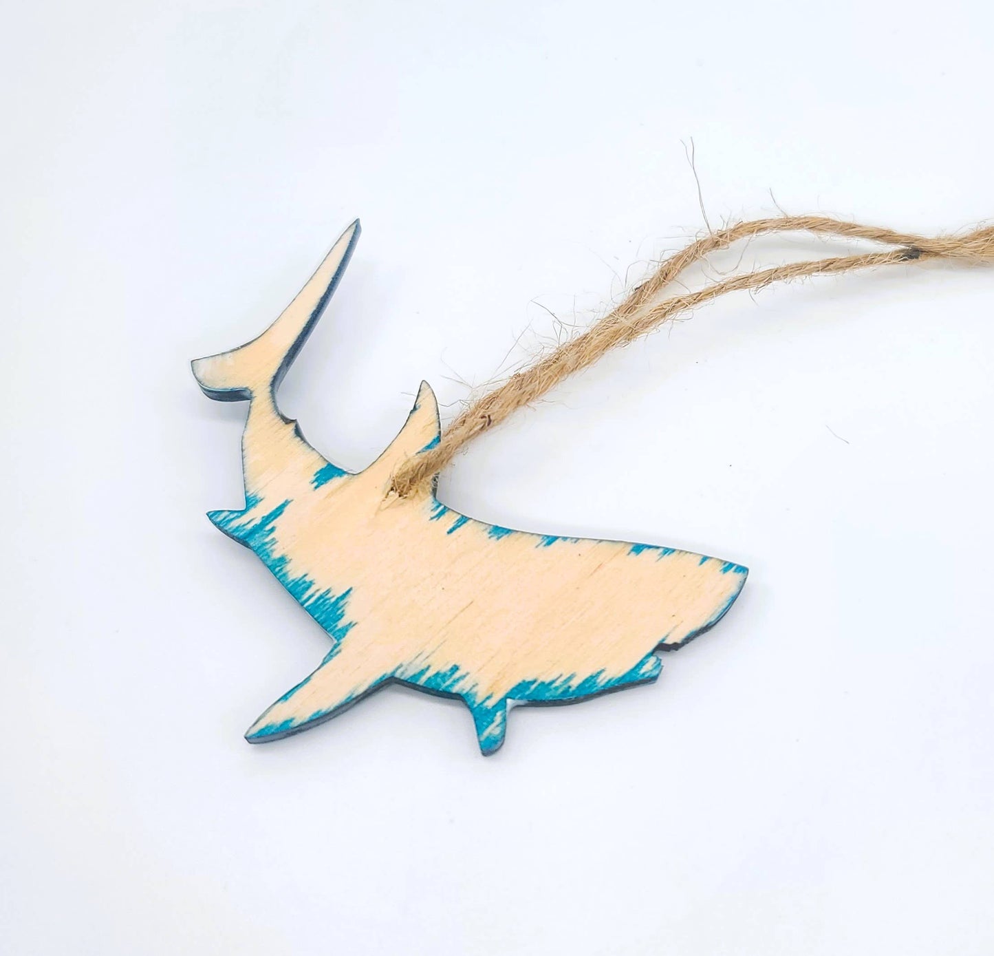 Shark Ornament - Handmade Resin & Wood Ornament