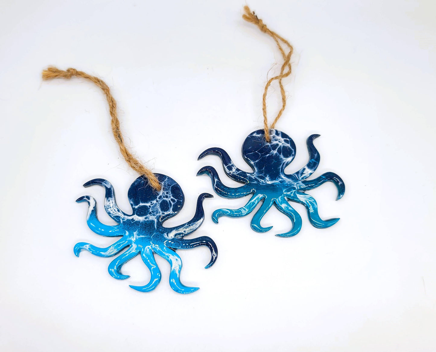 Octopus Ornament - Handmade Resin & Wood Ornament