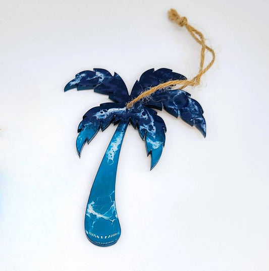 Palm Tree Ornament - Handmade Resin & Wood Ornament