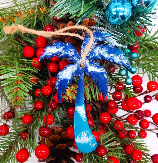 Palm Tree Ornament - Handmade Resin & Wood Ornament