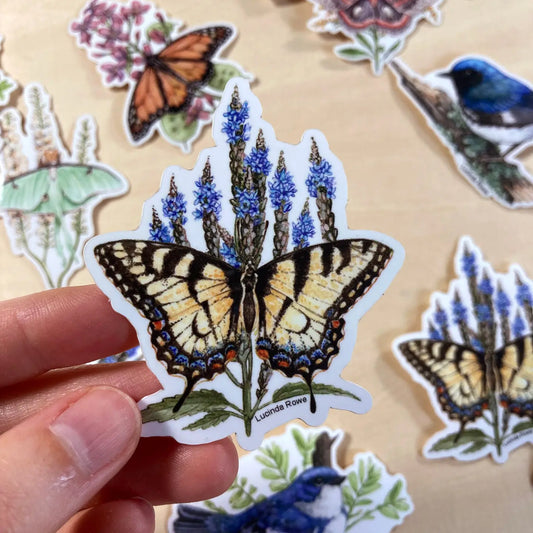 Eastern Tiger Swallowtail On Vervain Vinyl Sticker