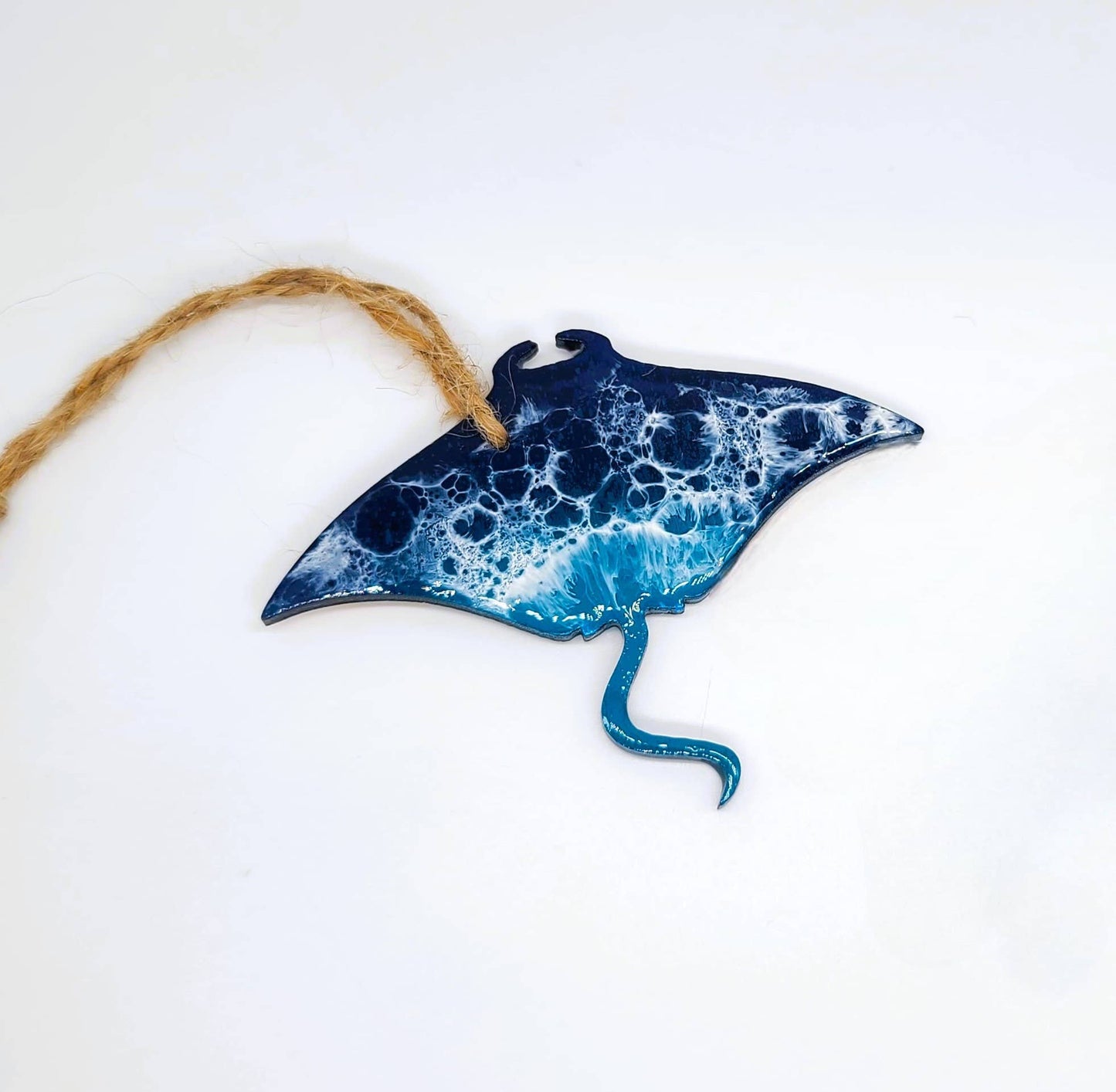 Stingray Ornament - Handmade Resin & Wood Ornament