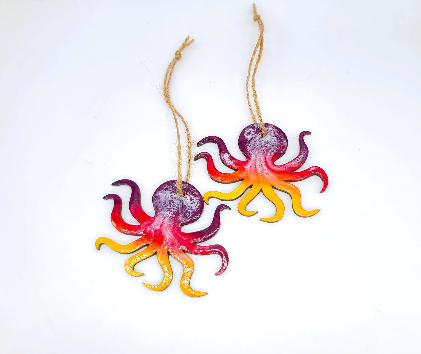 Octopus Ornament - Handmade Resin & Wood Ornament