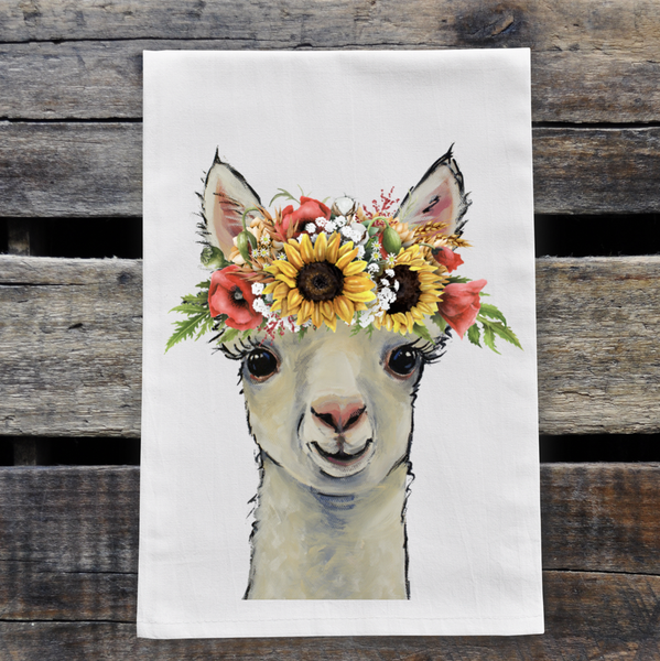 Alpaca Sunflower Tea Towel