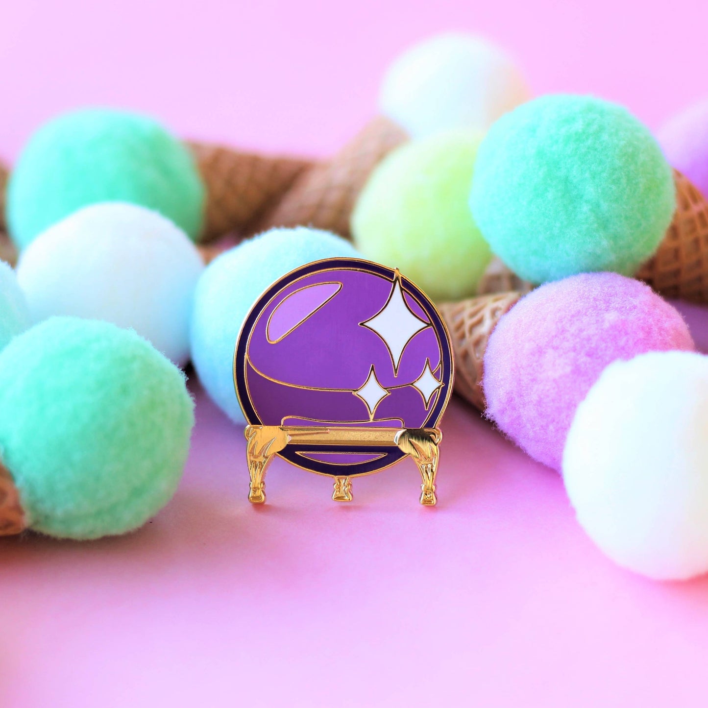 Crystal Ball Enamel Lapel Pin