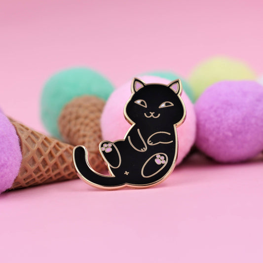 Playful Cat Enamel Lapel Pin