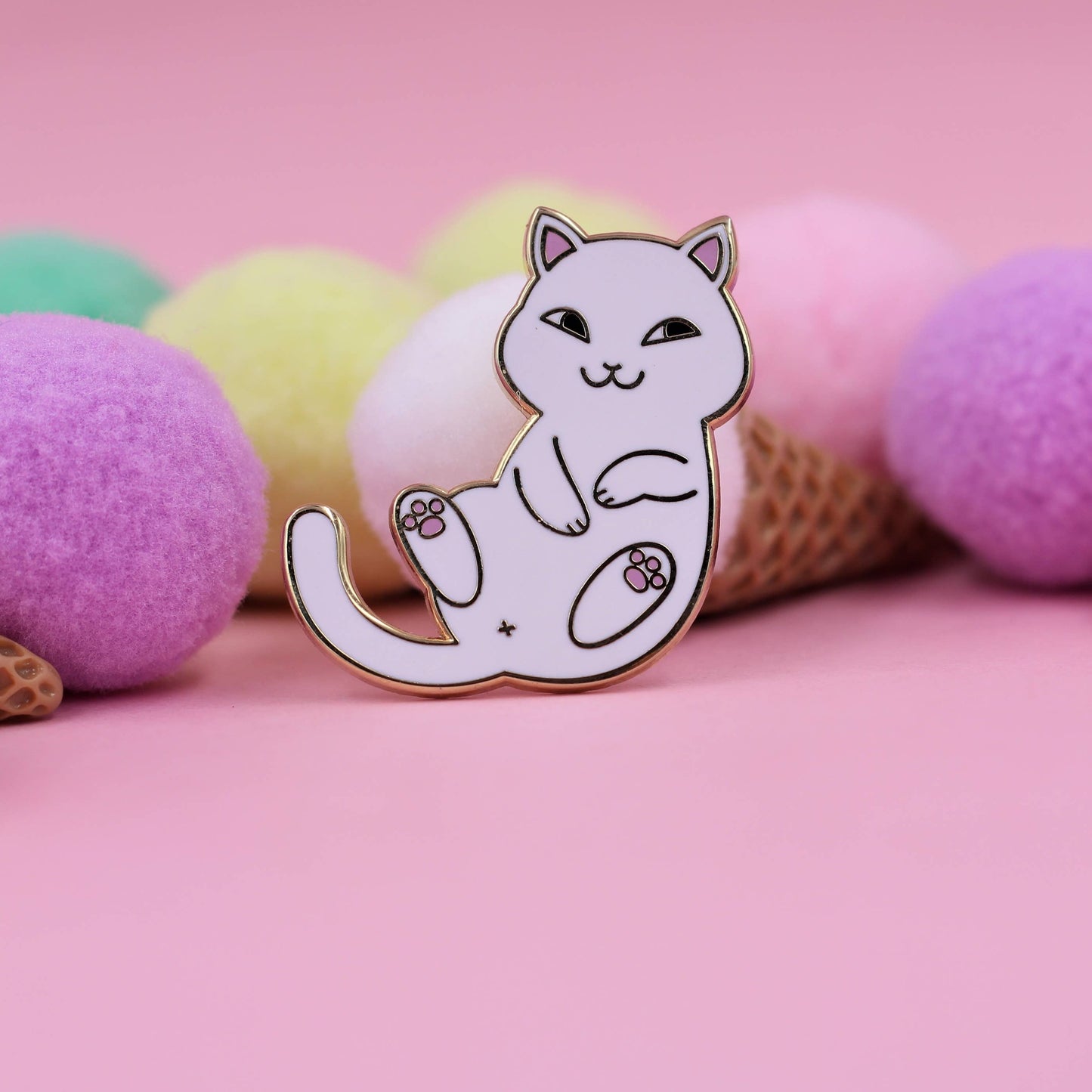 Playful Cat Enamel Lapel Pin