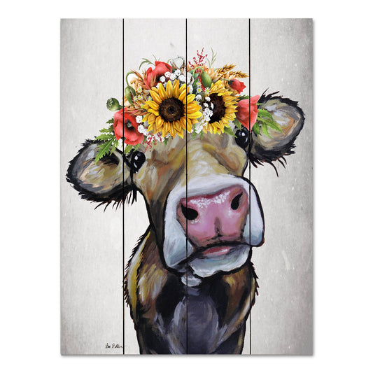 Cow Pallet Wood Wall Art | 'Hazel'