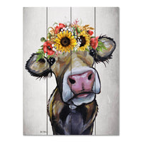 Cow Pallet Wood Wall Art | 'Hazel'