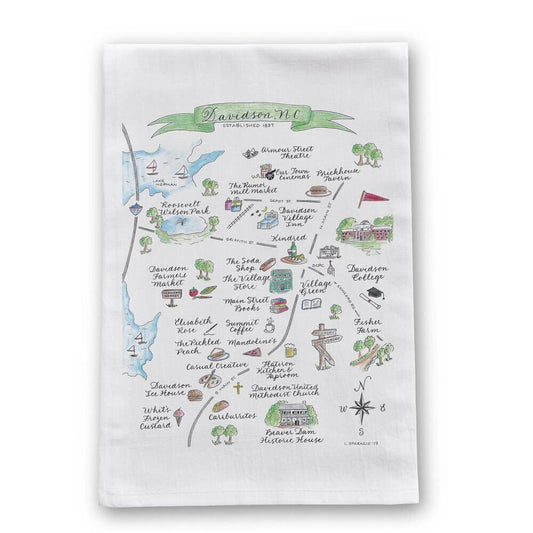 Davidson NC Map Tea Towel