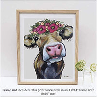 Cow Art Print | 'Hazel' | Flower Crown