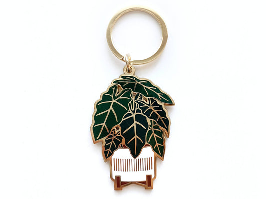 Alocasia Frydek Plant Keychain